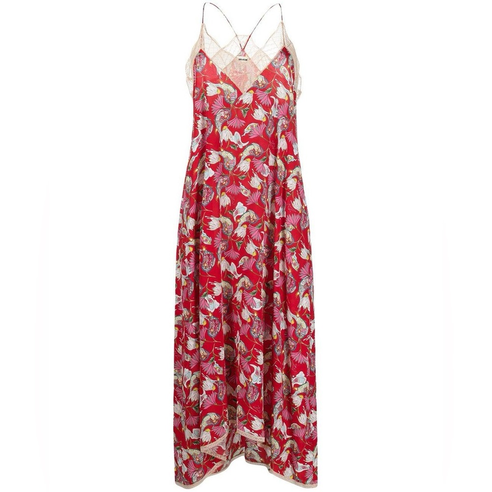 Women’s long ecru floral-print dress with lace trim.
Zadig et Voltaire